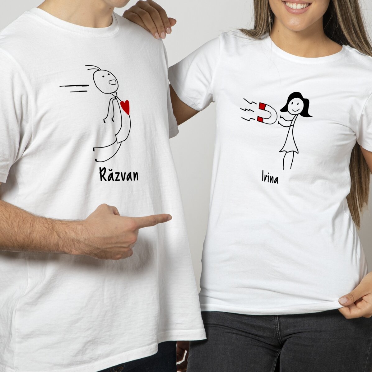 Tricou din bumbac pentru pentru el personalizat cu text - Magnet