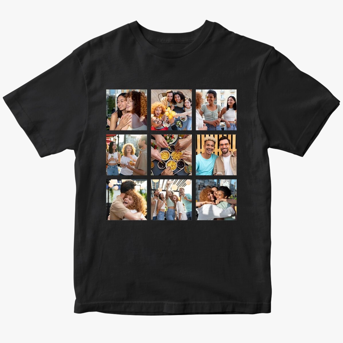 Tricou din bumbac personalizat cu 9 fotografii