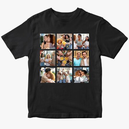 Tricou din bumbac personalizat cu 9 fotografii