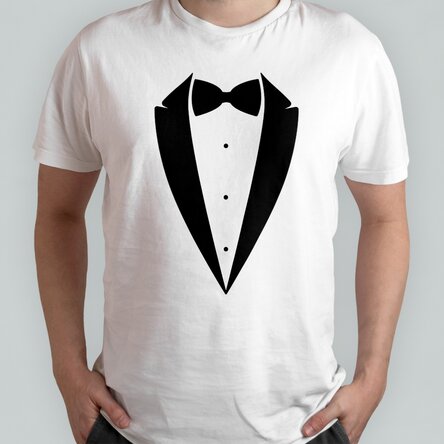 Tricou din bumbac personalizat cu frac pentru petrecerea burlacilor