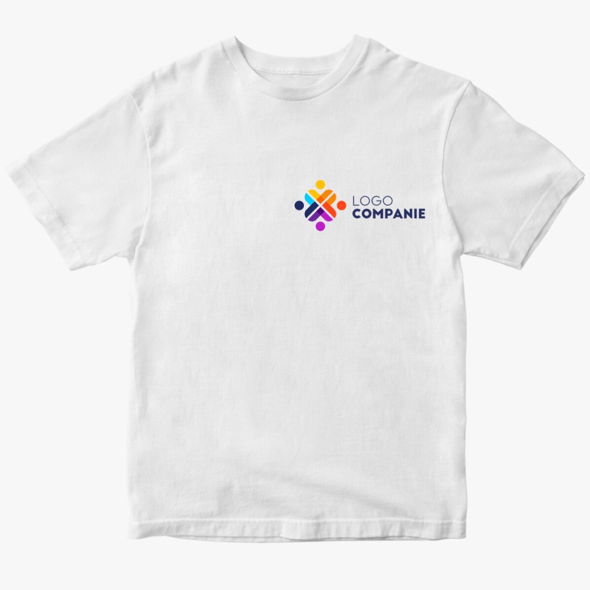 Tricou din bumbac personalizat cu logo în partea stângă