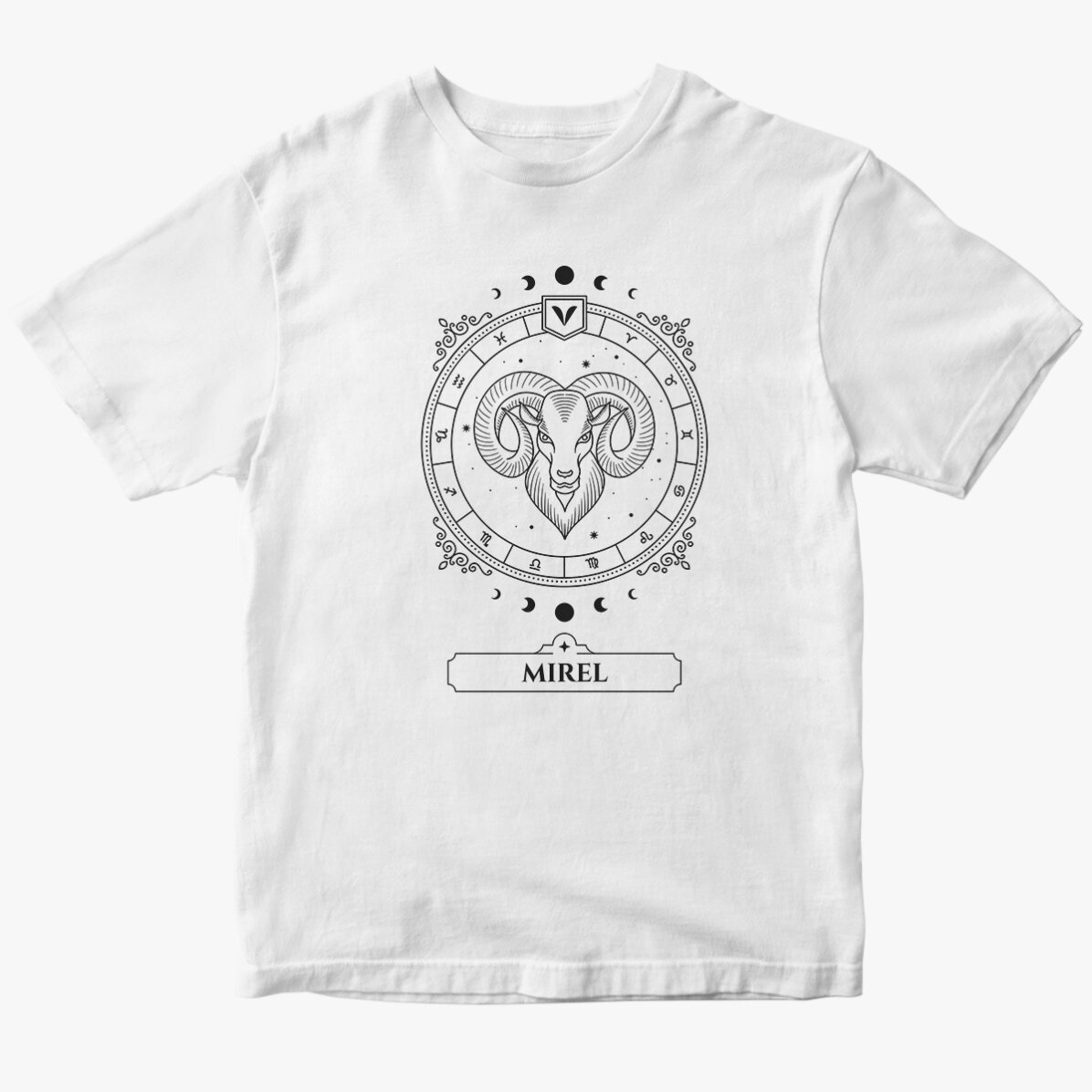 Tricou din bumbac personalizat cu nume și zodie - Berbec