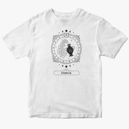 Tricou din bumbac personalizat cu nume și zodie - Vărsător
