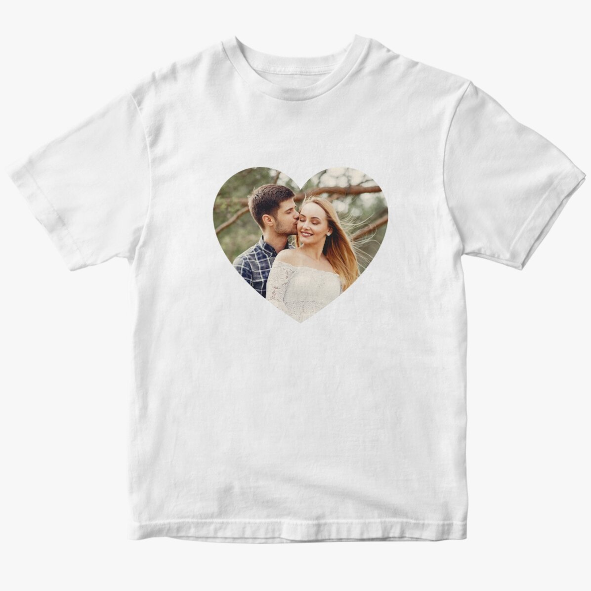 Tricou din bumbac personalizat cu o fotografie - Inimă