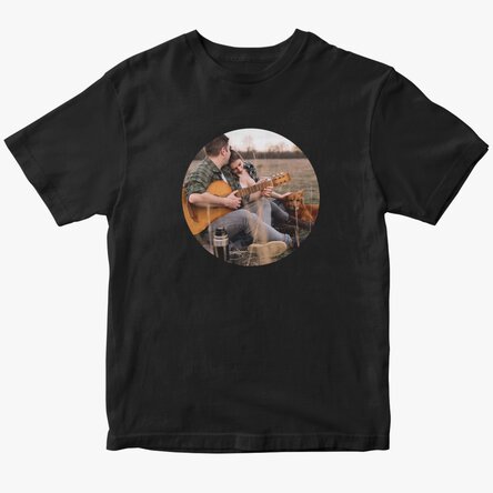 Tricou din bumbac personalizat cu o fotografie rotundă