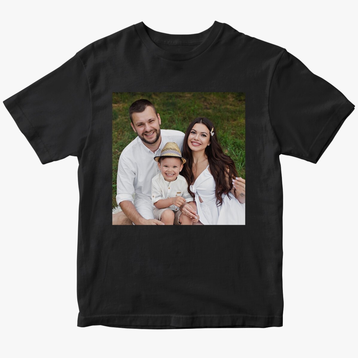 Tricou din bumbac personalizat cu o poză pătrată