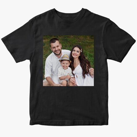Tricou din bumbac personalizat cu o poză pătrată