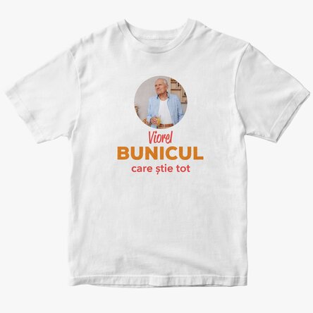Tricou din bumbac personalizat cu poză și text - Bunic