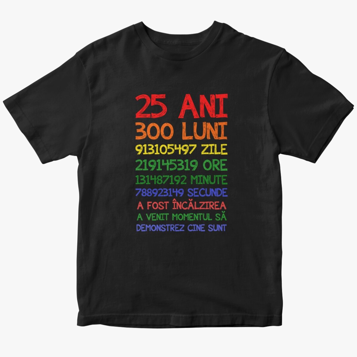Tricou din bumbac personalizat cu text - 25 ani