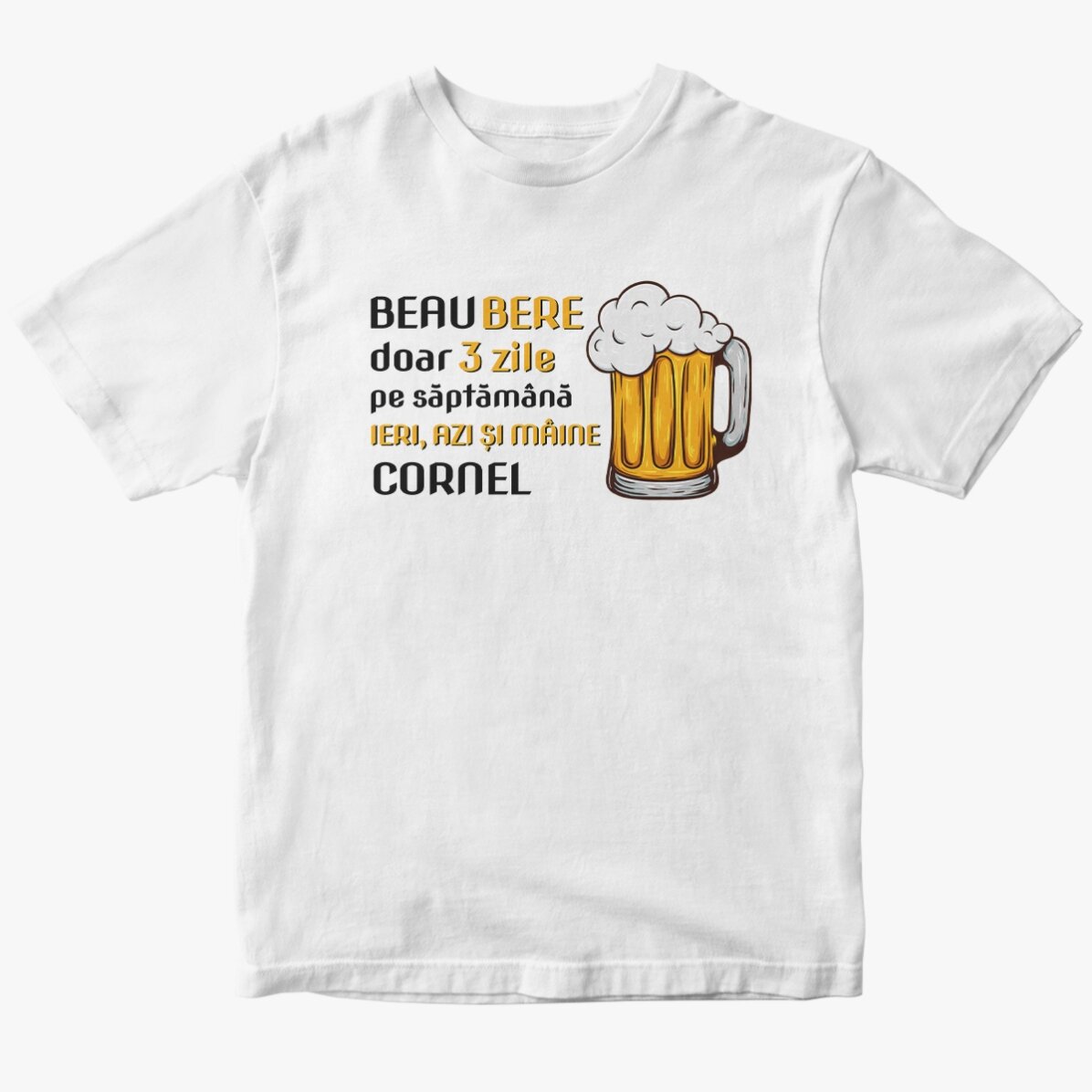 Tricou din bumbac personalizat cu text - 3 zile de bere