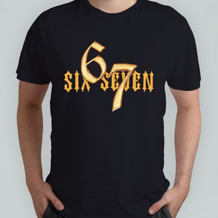 Tricou din bumbac personalizat cu text - 67 Six Seven