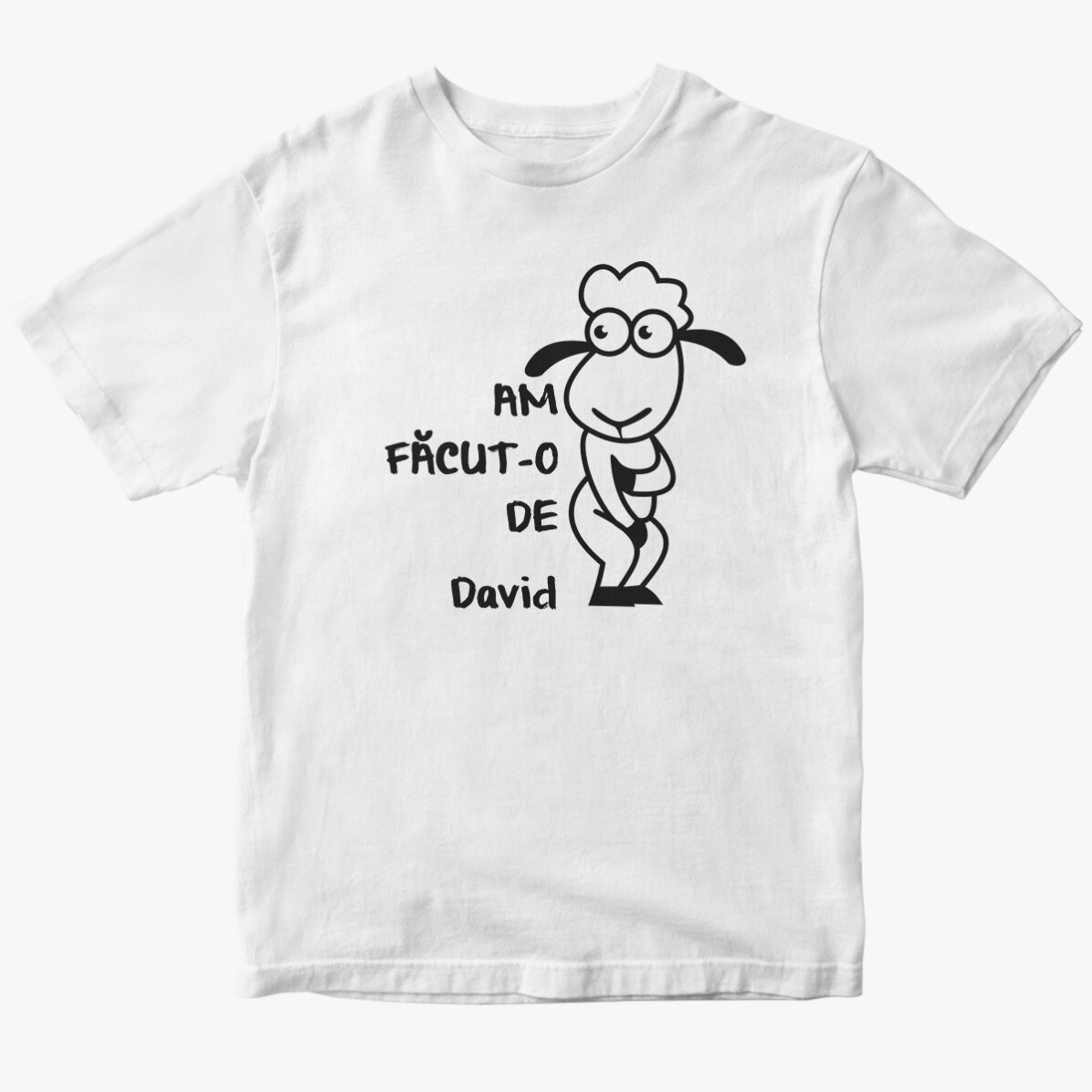 Tricou din bumbac personalizat cu text - Am făcut-o de oaie