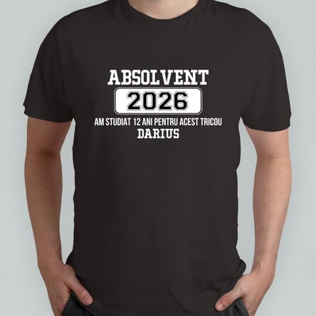 Tricou din bumbac personalizat cu text - Am studiat 12 ani