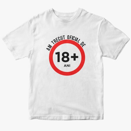 Tricou din bumbac personalizat cu text - 18 ani