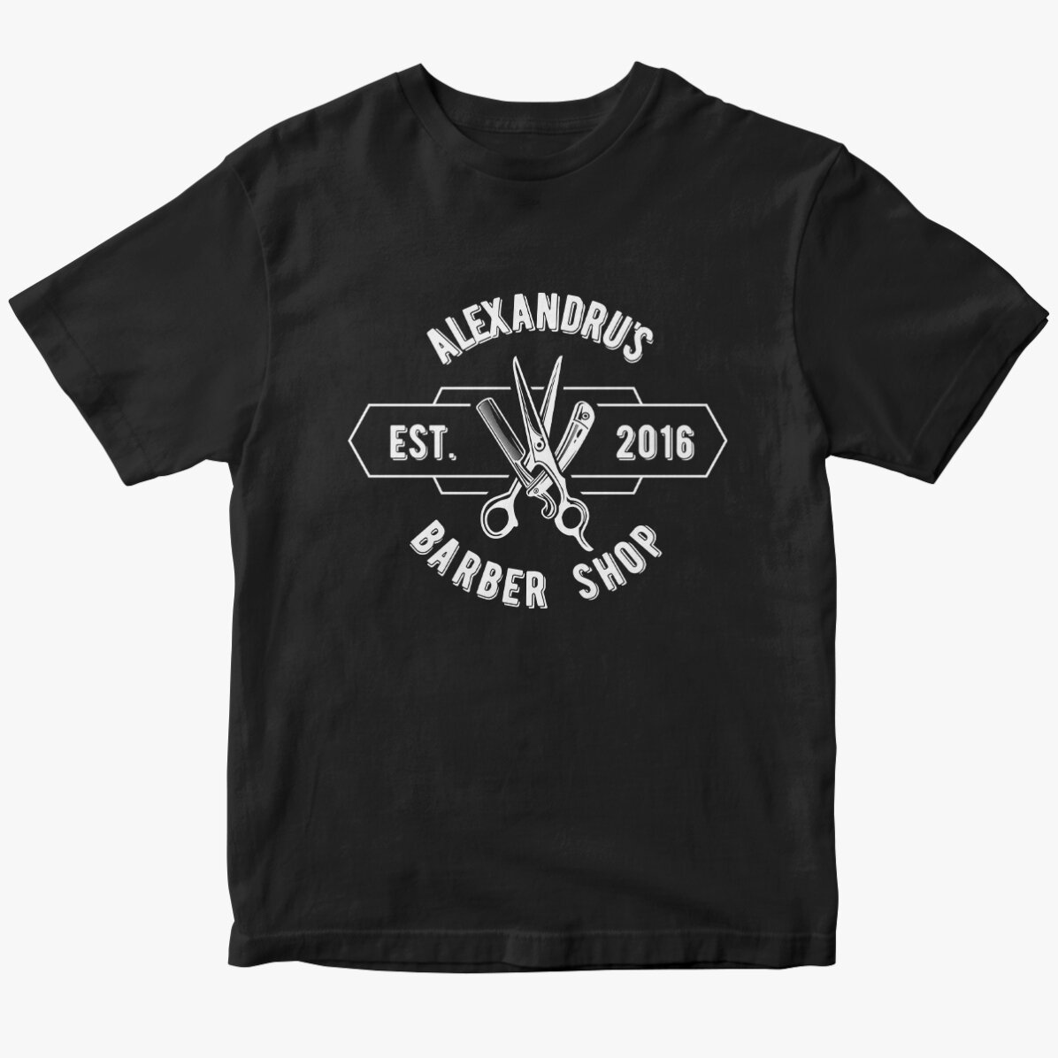 Tricou din bumbac personalizat cu text - Barber Shop