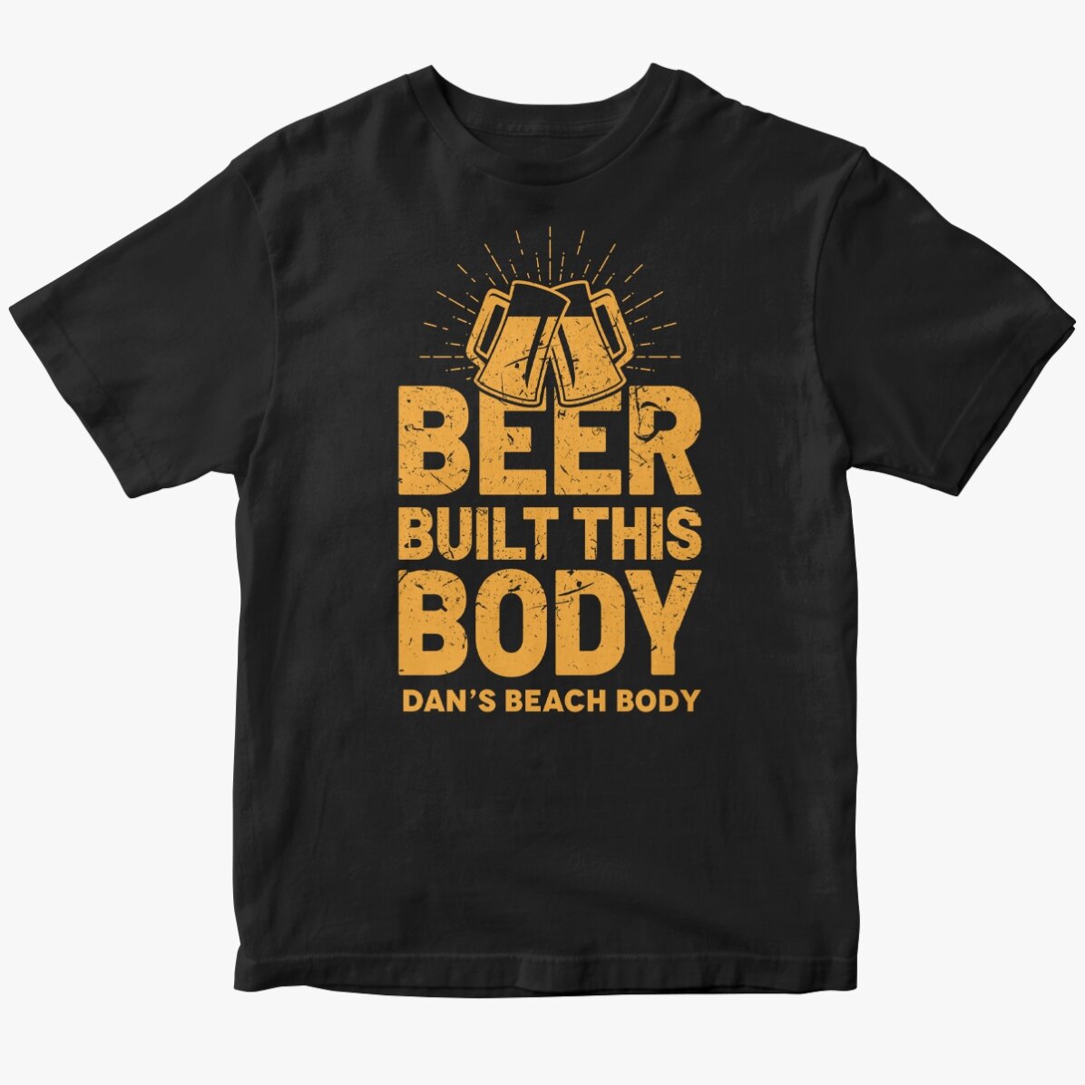 Tricou din bumbac personalizat cu text - Beer Built This Body