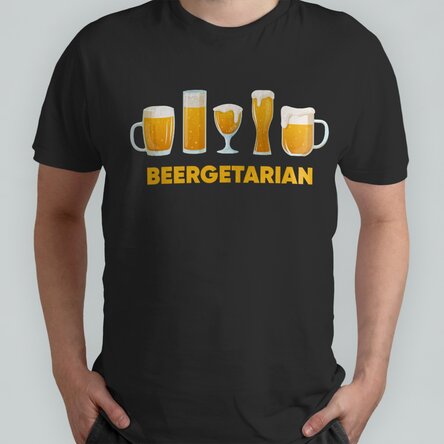 Tricou din bumbac personalizat cu text - Beergetarian