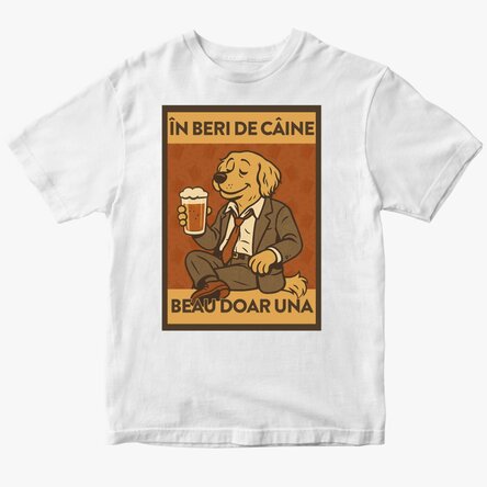 Tricou din bumbac personalizat cu text - Beri de câine