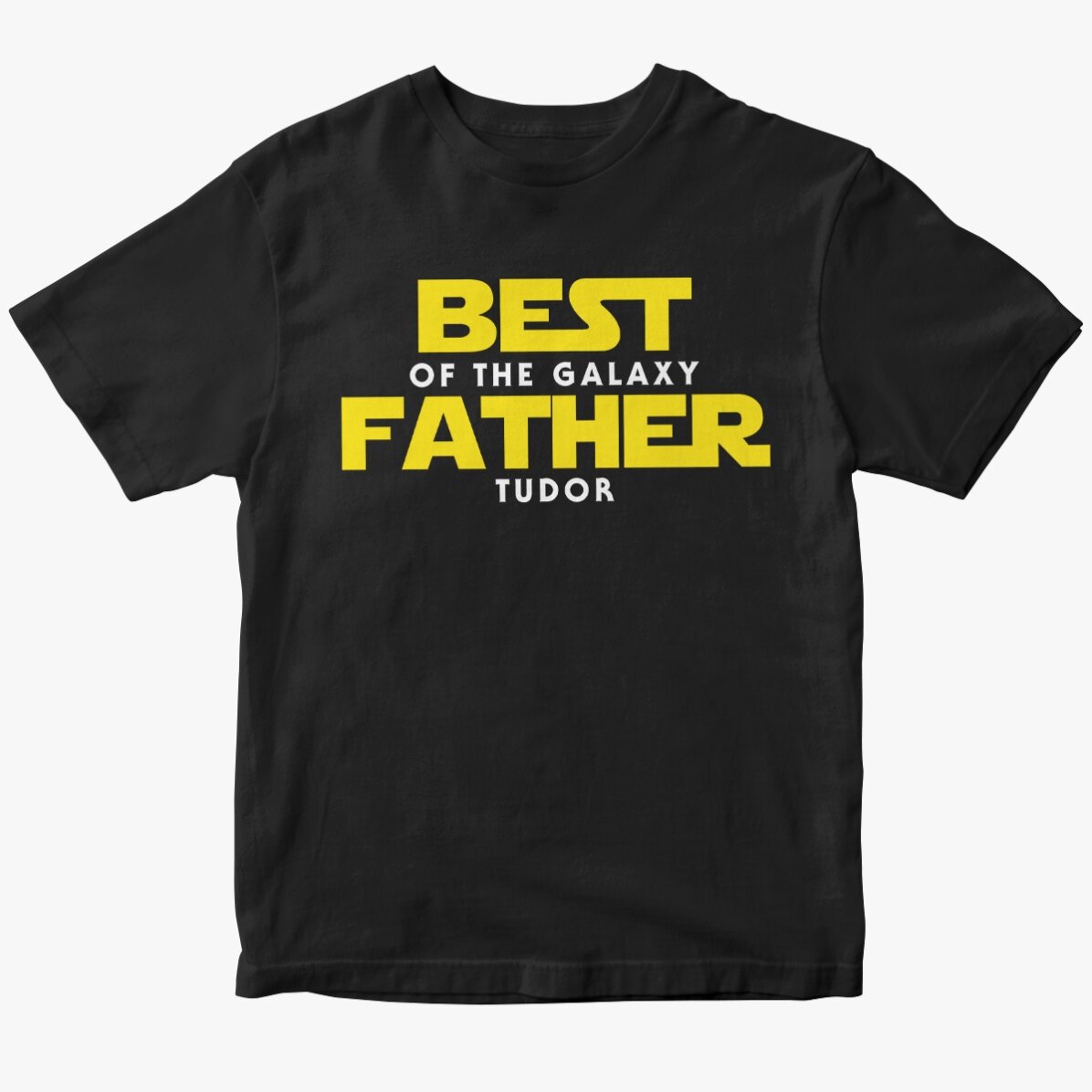 Tricou din bumbac personalizat cu text - Best father of the galaxy