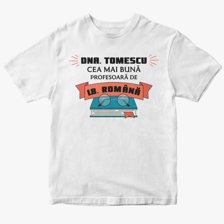 Tricou din bumbac personalizat cu text - Best teacher