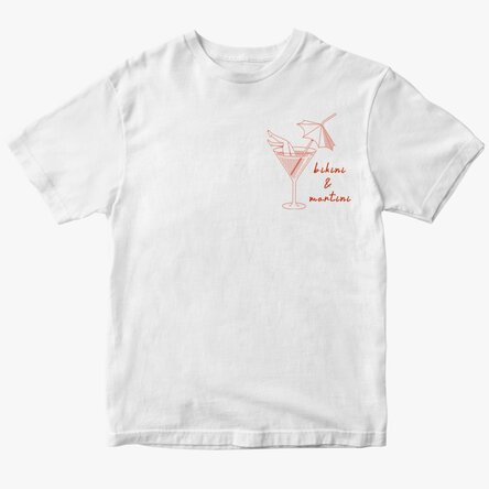 Tricou din bumbac personalizat cu text - Bikini & Martini