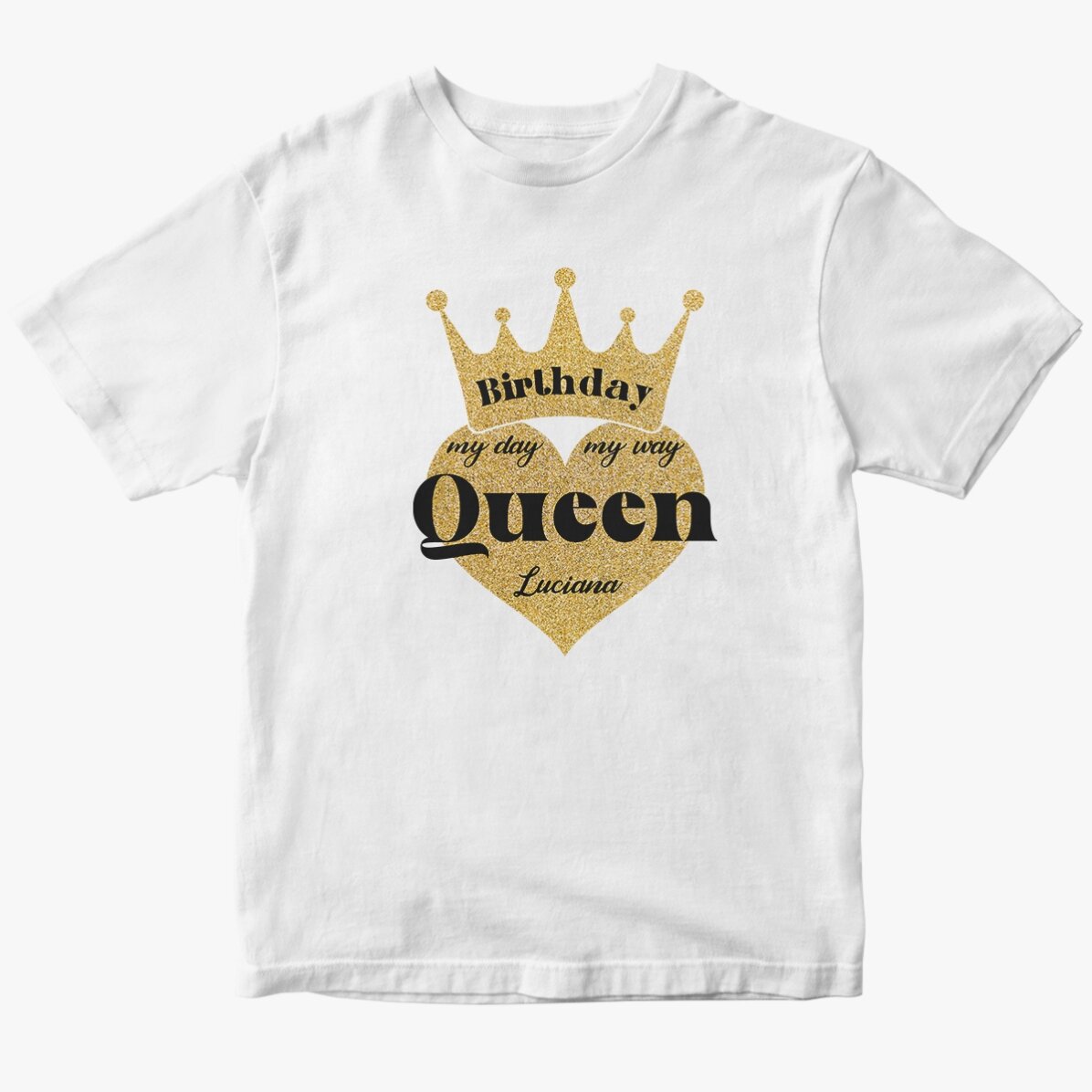 Tricou din bumbac personalizat cu text - Birthday Queen