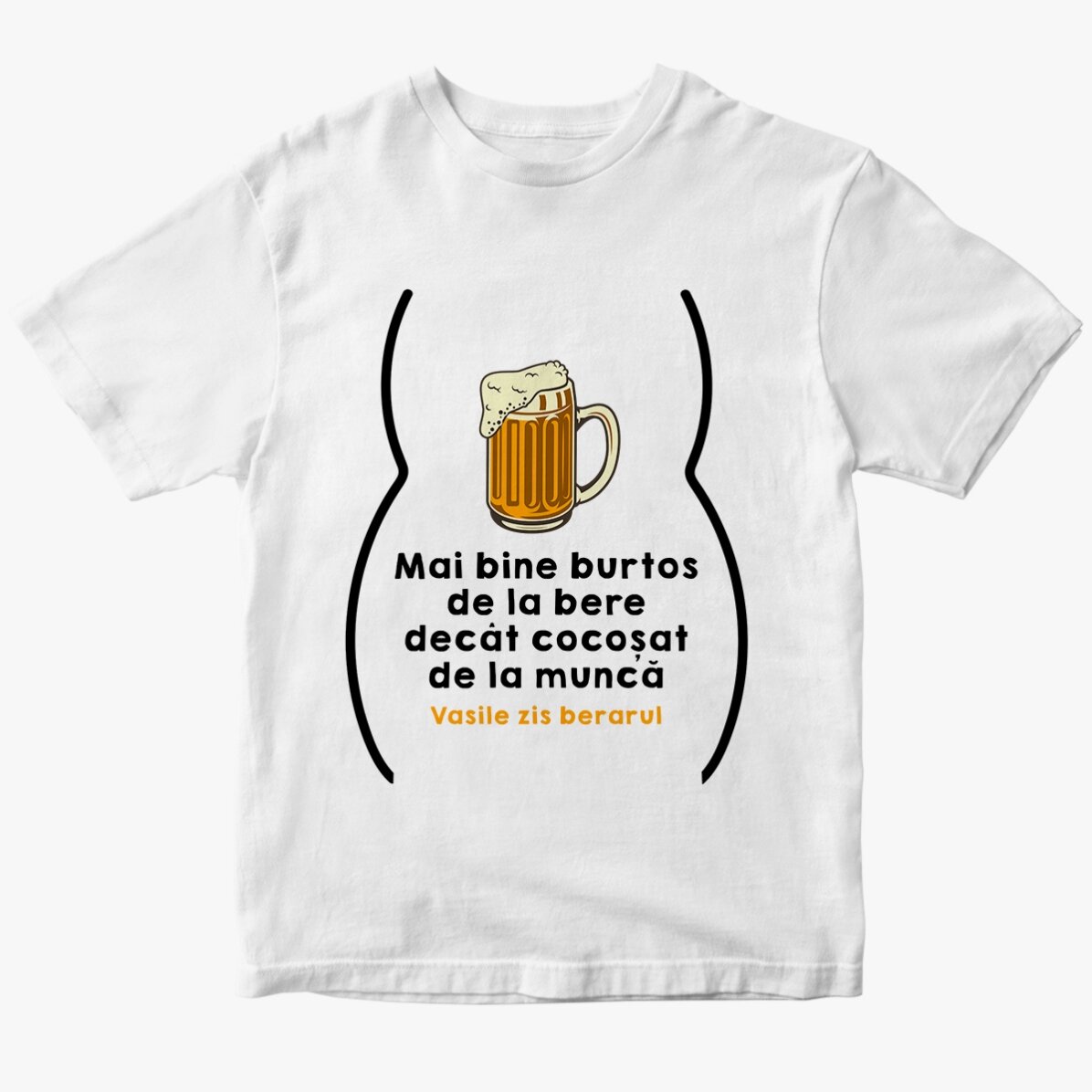 Tricou din bumbac personalizat cu text - Burtos de la bere