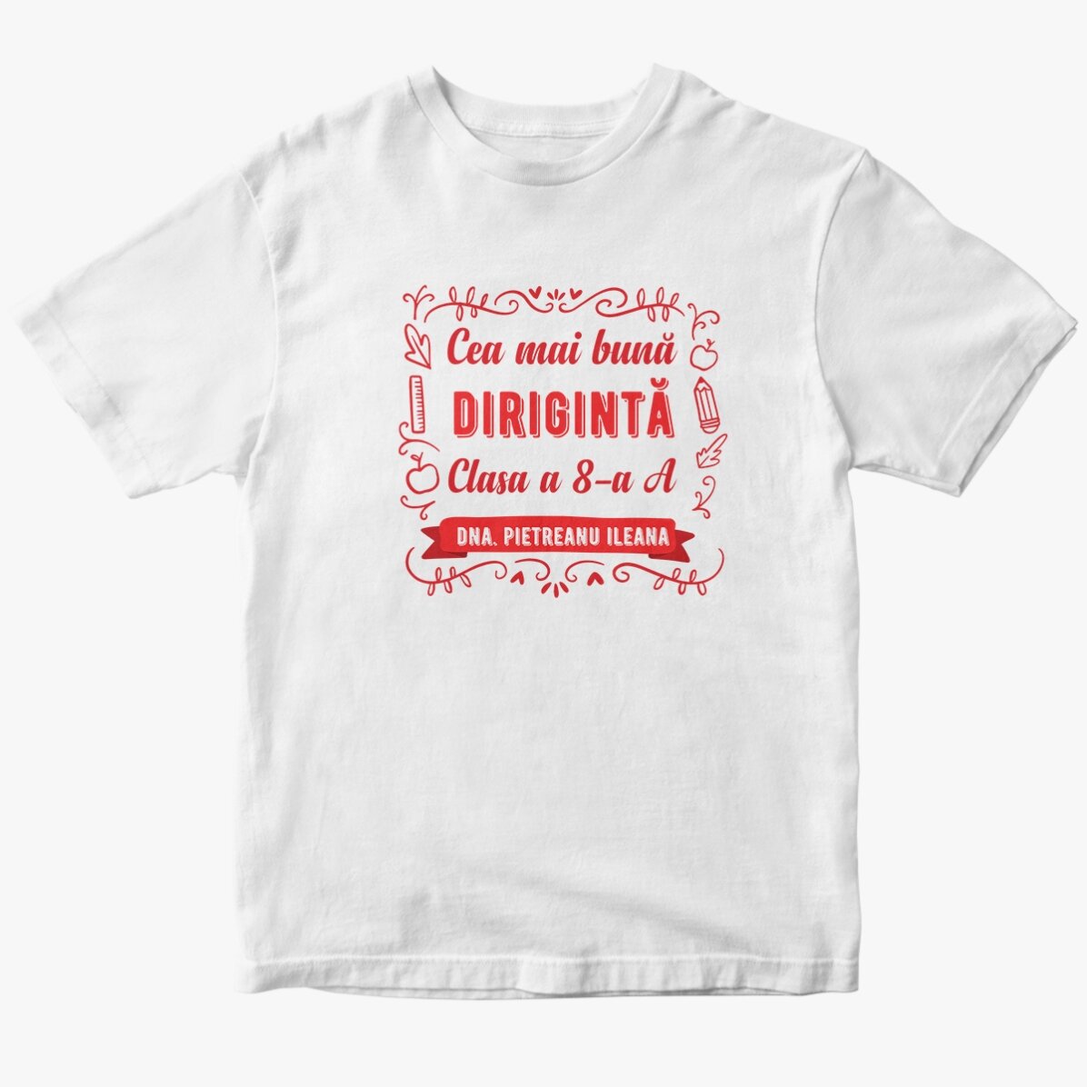 Tricou din bumbac personalizat cu text - Cel mai bun profesor