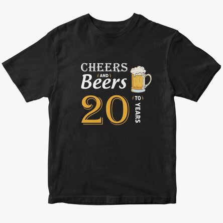 Tricou din bumbac personalizat cu text - Cheers and Beers