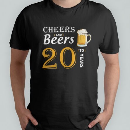 Tricou din bumbac personalizat cu text - Cheers and Beers
