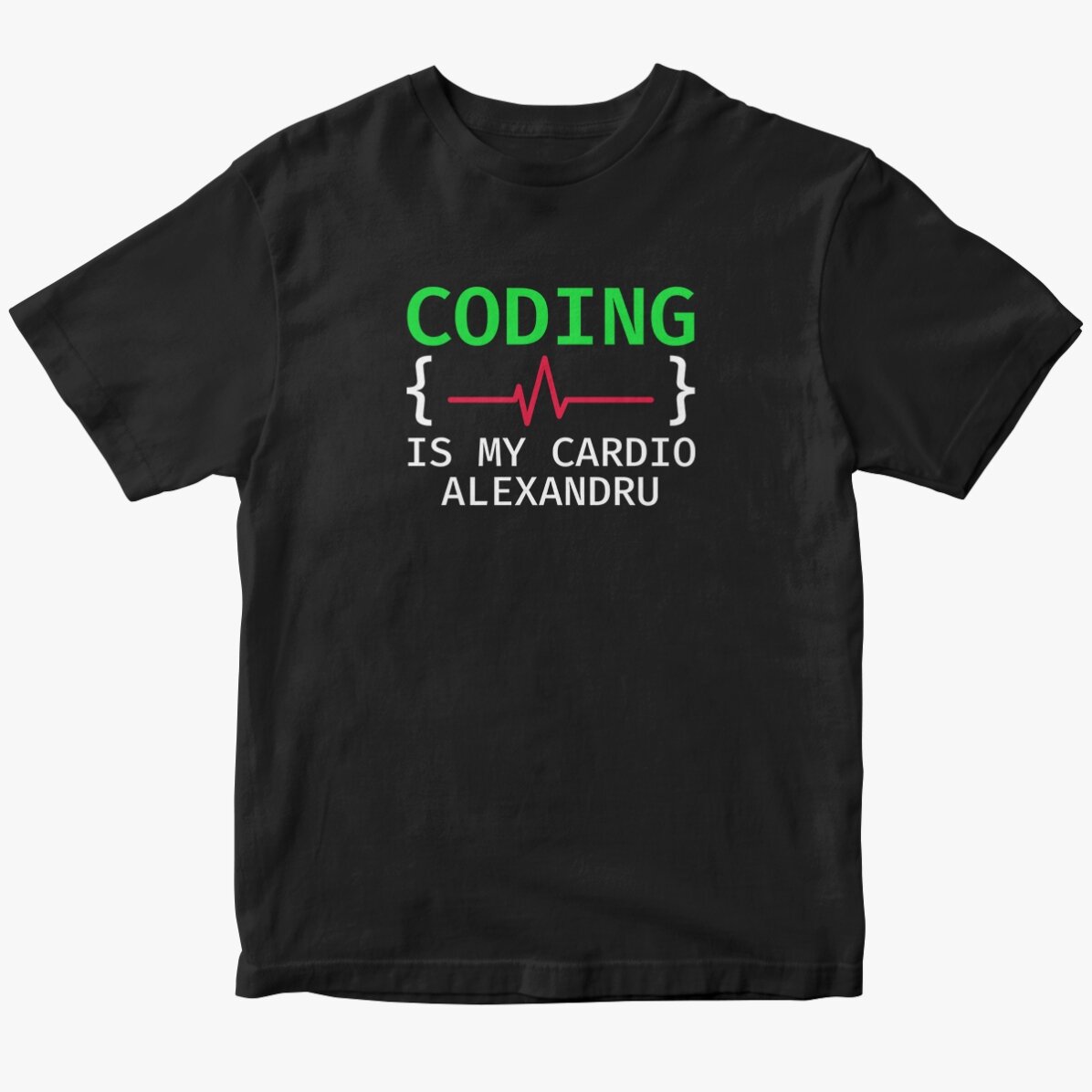 Tricou din bumbac personalizat cu text - Coding is my cardio