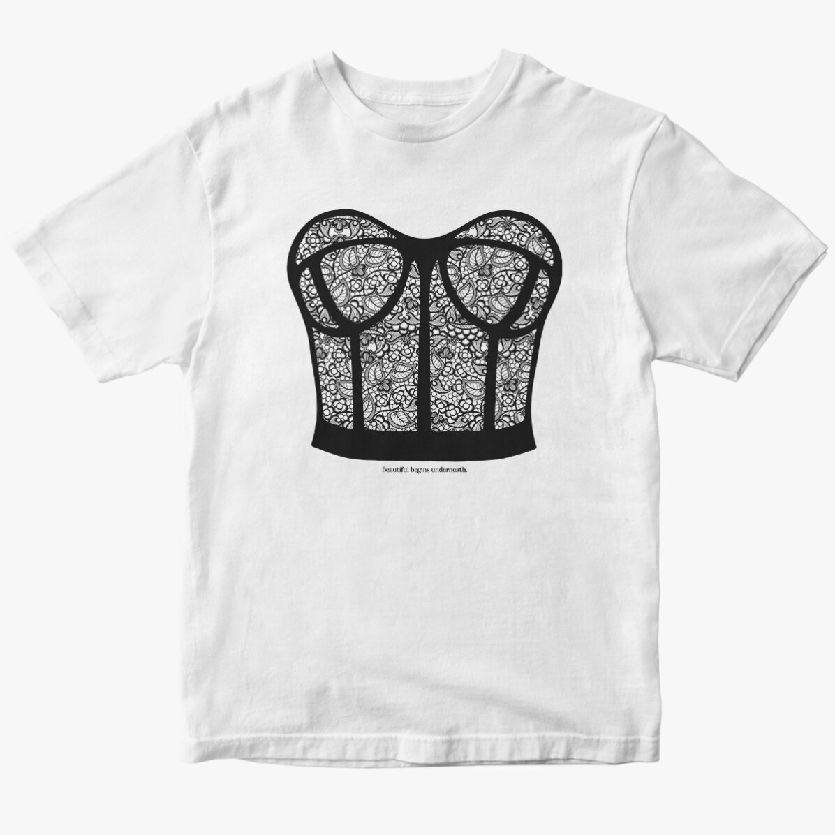 Tricou din bumbac personalizat cu text - Corset