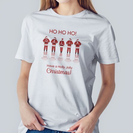 Tricou din bumbac personalizat cu text de Crăciun - Santa