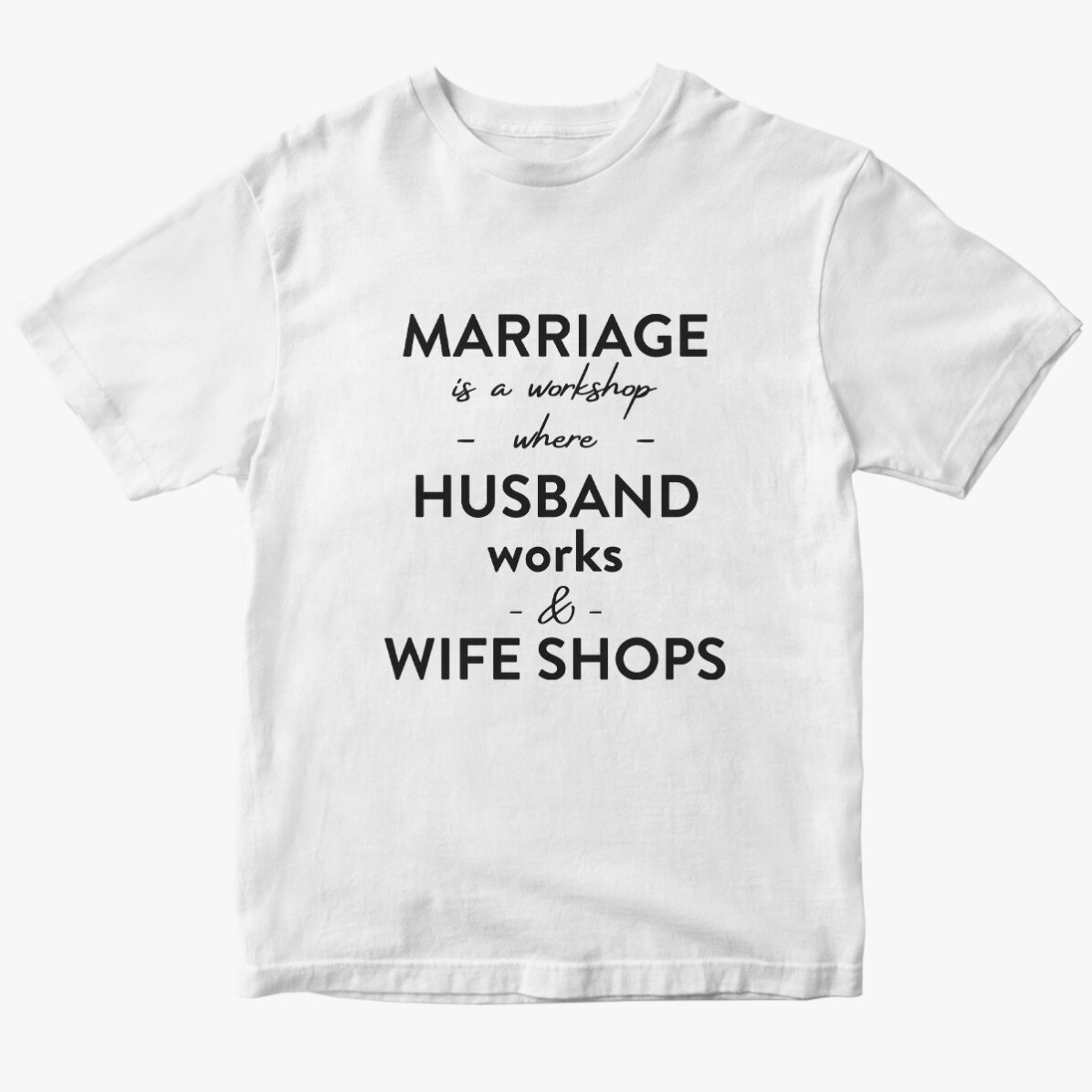 Tricou din bumbac personalizat cu text despre căsătorie