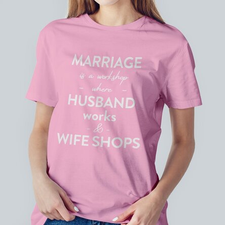 Tricou din bumbac personalizat cu text despre căsătorie