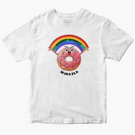 Tricou din bumbac personalizat cu text - Donut stress