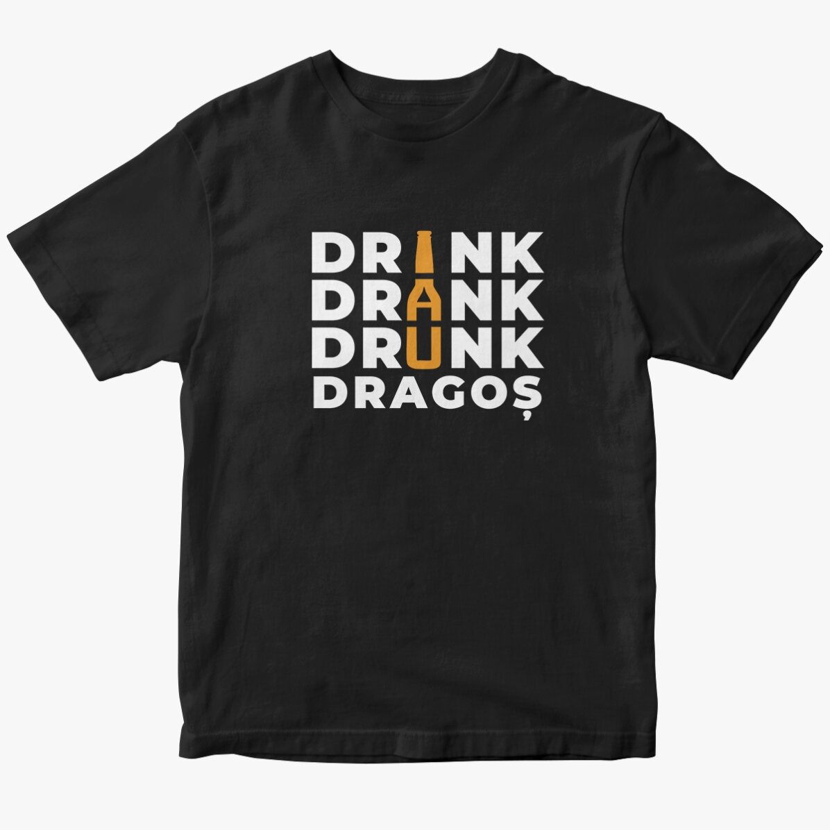 Tricou din bumbac personalizat cu text - Drink, drank, drunk