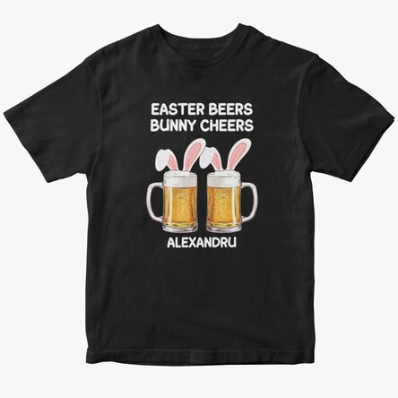 Tricou din bumbac personalizat cu text - Easter cheers