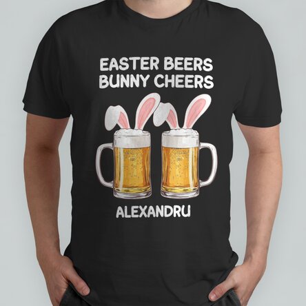 Tricou din bumbac personalizat cu text - Easter cheers