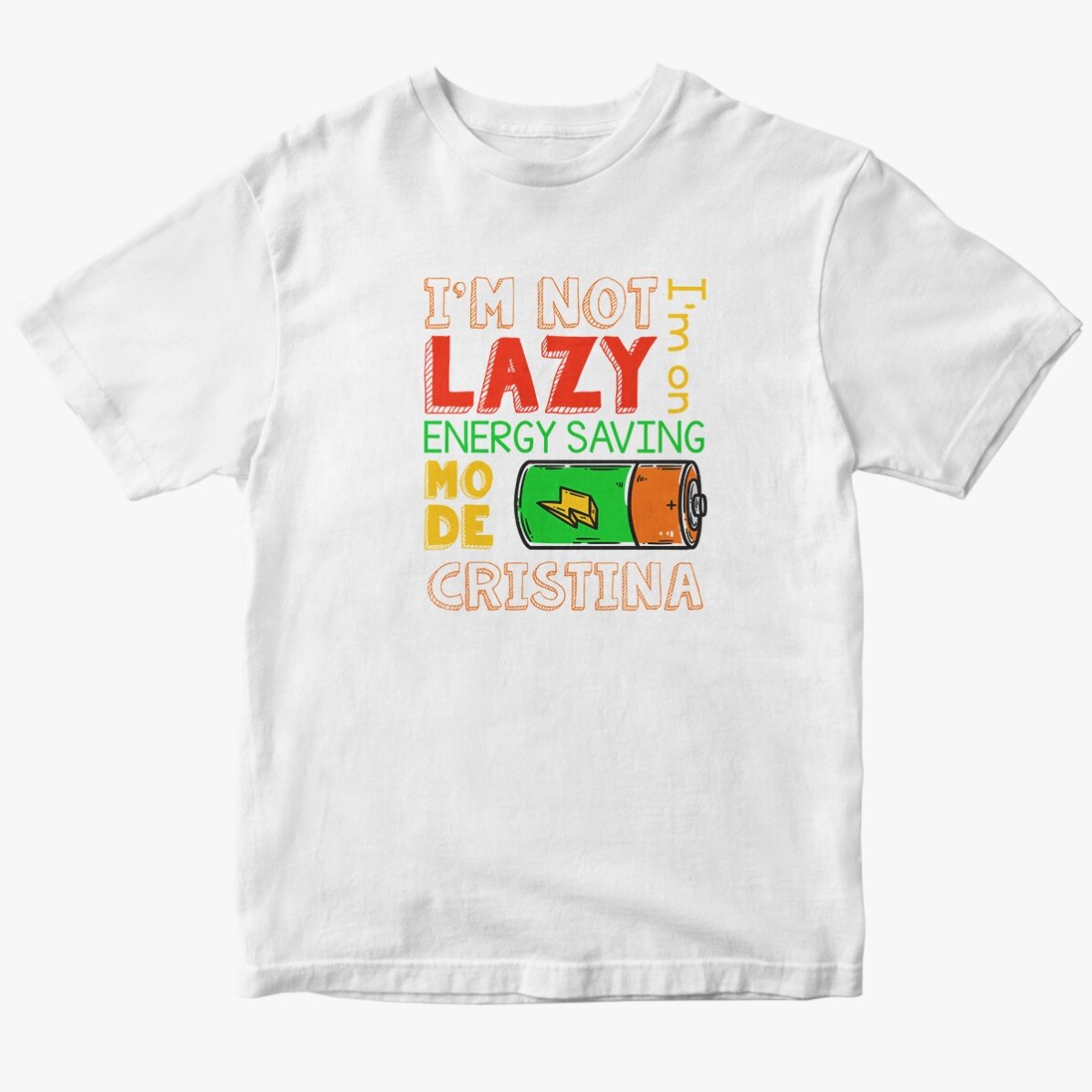 Tricou din bumbac personalizat cu text - Energy saving mode