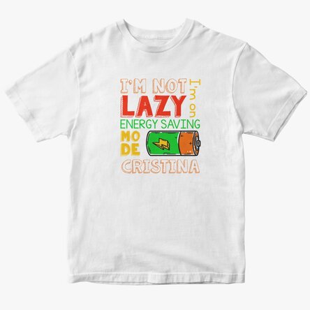 Tricou din bumbac personalizat cu text - Energy saving mode