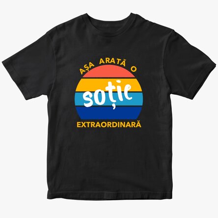 Tricou din bumbac personalizat cu text - Extraordinar