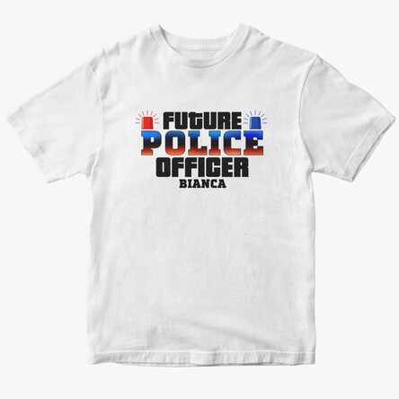 Tricou din bumbac personalizat cu text - Future police officer