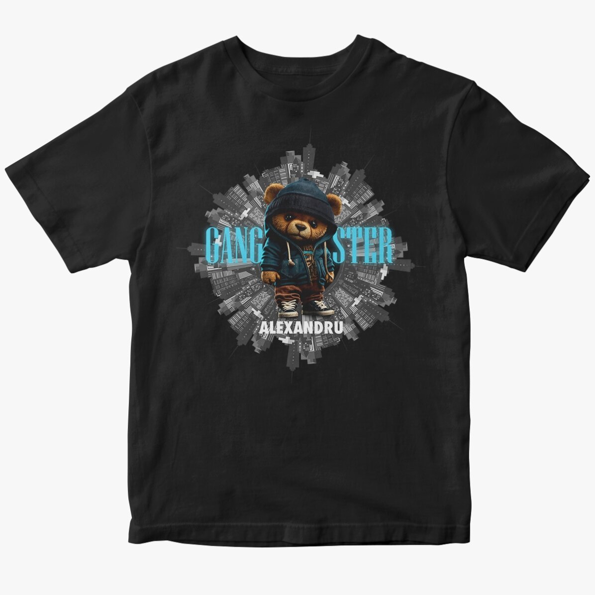Tricou din bumbac personalizat cu text - Gangster