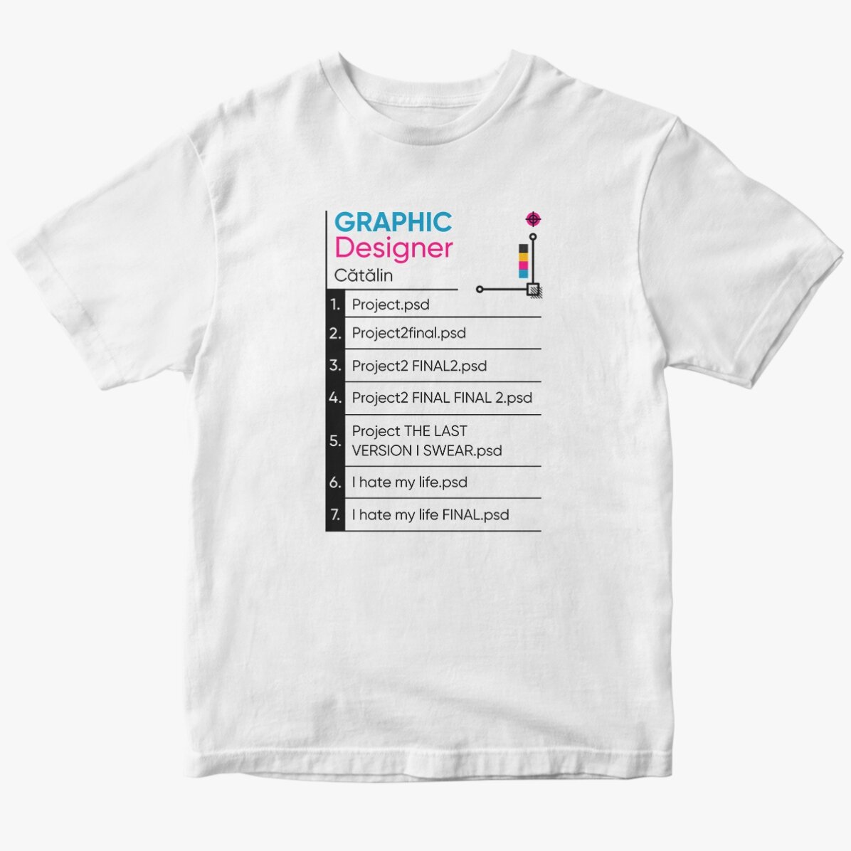 Tricou din bumbac personalizat cu text - Graphic Designer