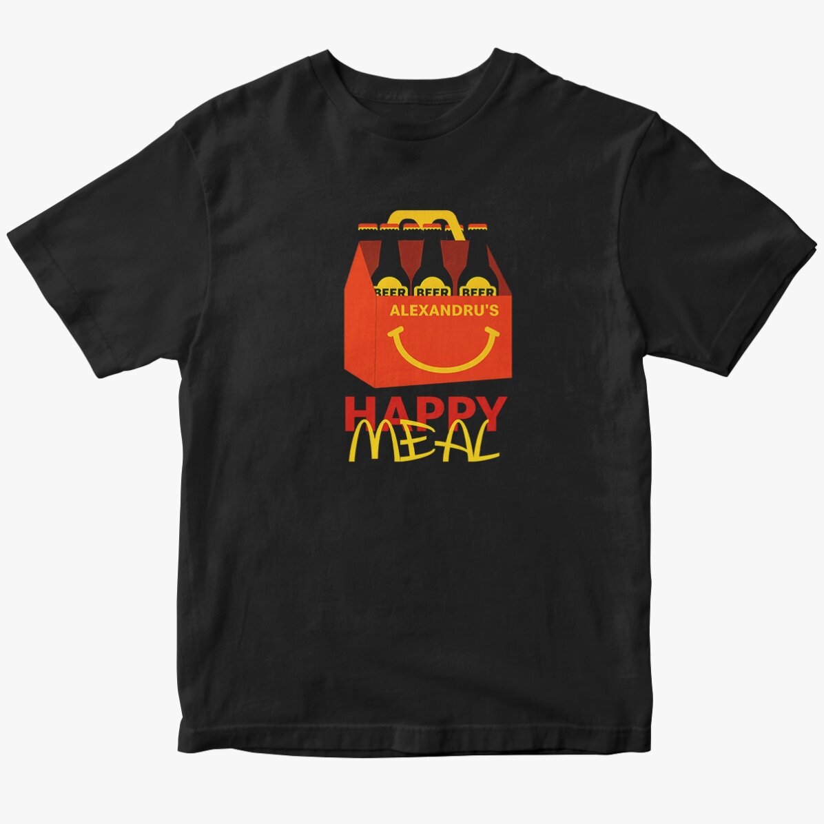 Tricou din bumbac personalizat cu text - Happy beer
