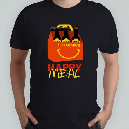Tricou din bumbac personalizat cu text - Happy beer