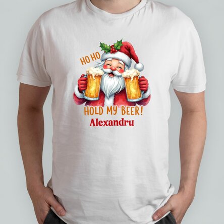 Tricou din bumbac personalizat cu text -  Hold my beer