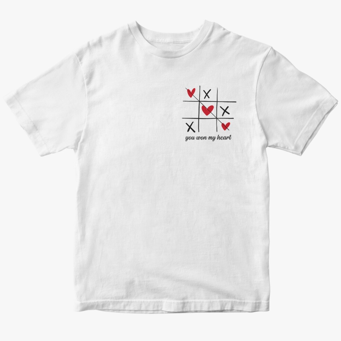 Tricou din bumbac personalizat cu text - Inimă