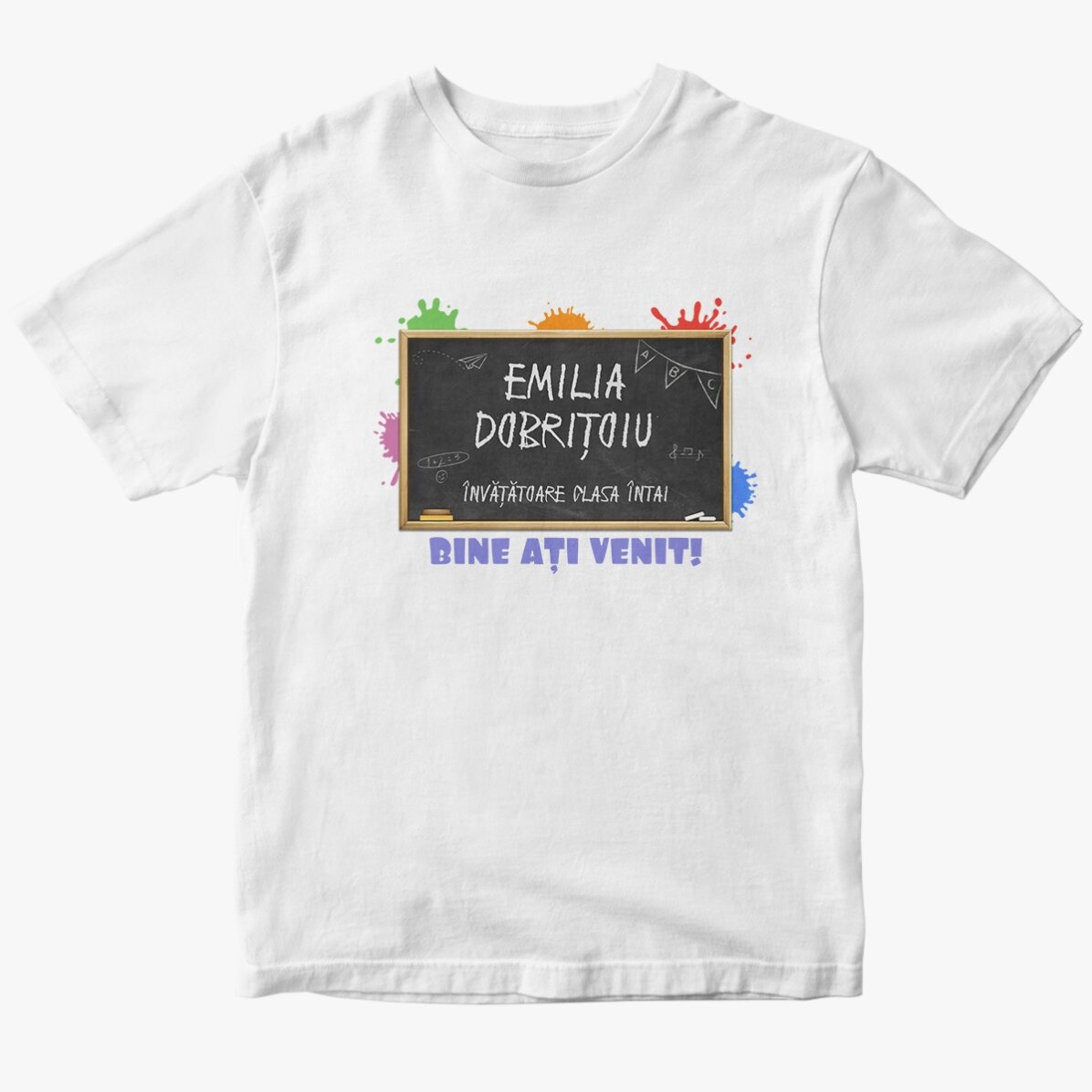Tricou din bumbac personalizat cu text - Învățătoare 